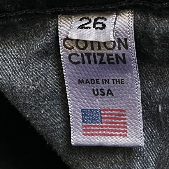 Cotton Citizen Jeans Black Front Seam Bootcut Button Up Crop Size 26 - Picture 4 of 5